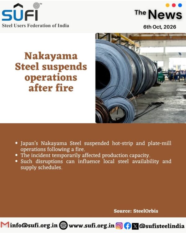 For more such current updates on steel, follow our page. . . . #steel #steelindustry…